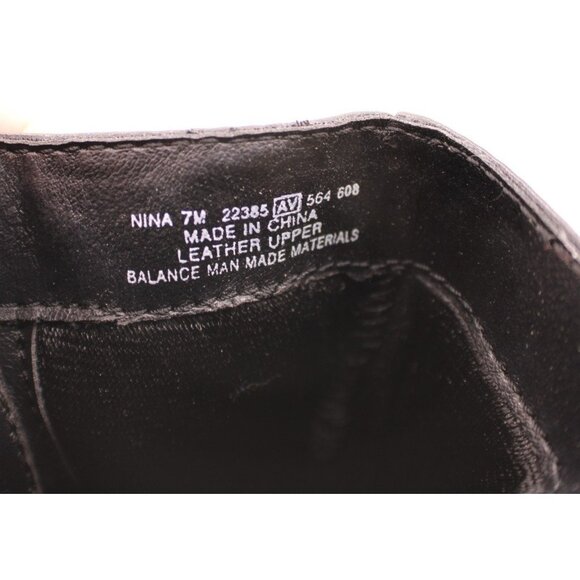 Apostrophe Nina Boots 7M Black Leather Square Toe Side Zip Above Ankle with Box - Picture 8 of 11